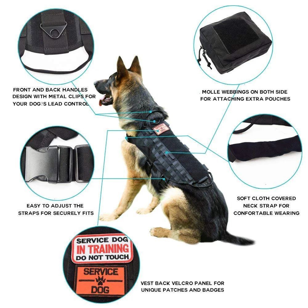 1000D Tactical Service Training Dog Vest Molle Dog product detail 7