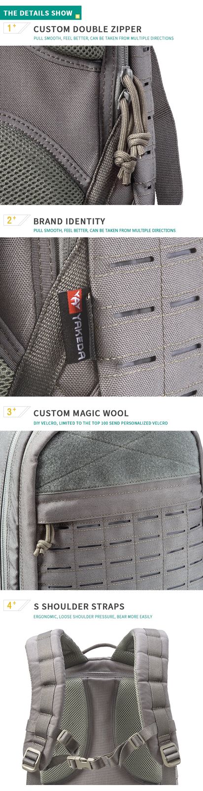 1000D Waterproof Travel Backpacks Rucksack Molle Outdoor product detail 6