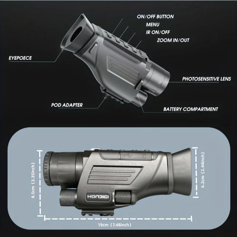 1080P HD Night Vision Waterproof Monocular 5x-30x Digital product detail 7