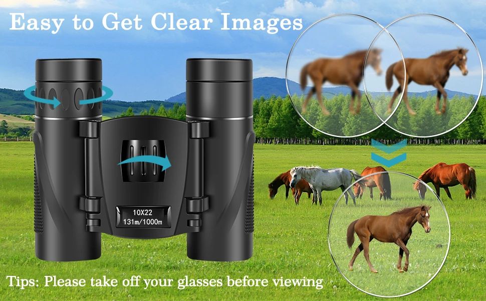 10x22 Black&amp;Red Binoculars for Adults and Kids, product detail 1