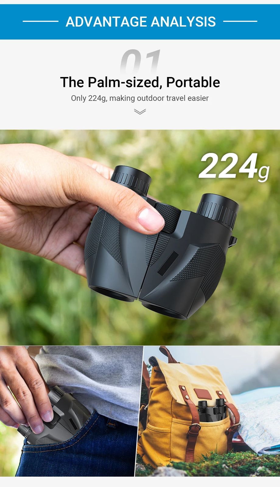 10x25 Binoculars for Adults and Kids Compact Binoculars product detail 3