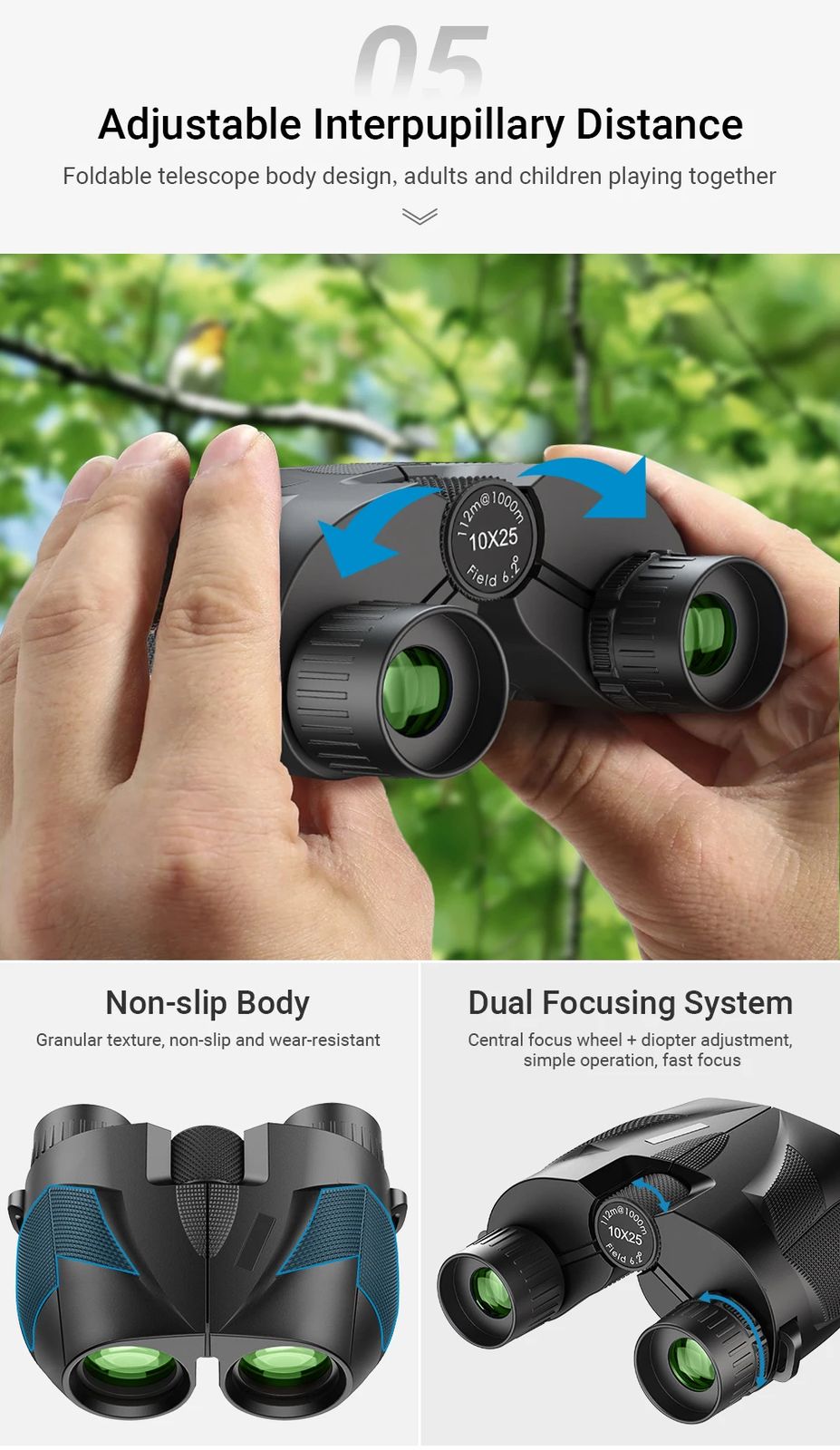 10x25 Binoculars for Adults and Kids Compact Binoculars product detail 7