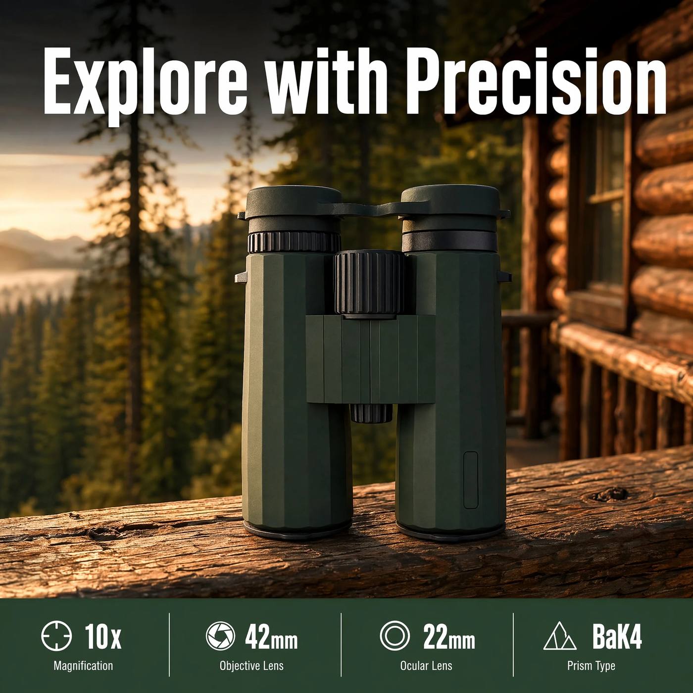 10x42 HD Binoculars Professional BaK4 Roof Prism Telescope product detail 3