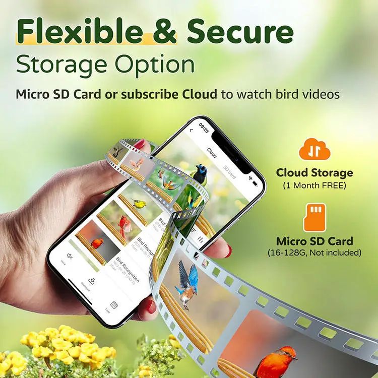 10X7X10 Inch Solar-Powered Bird Feeder with Camera, Suitable product detail 6