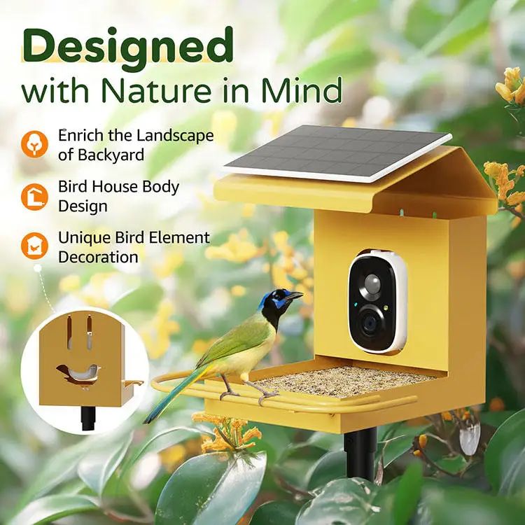 10X7X10 Inch Solar-Powered Bird Feeder with Camera, Suitable product detail 7