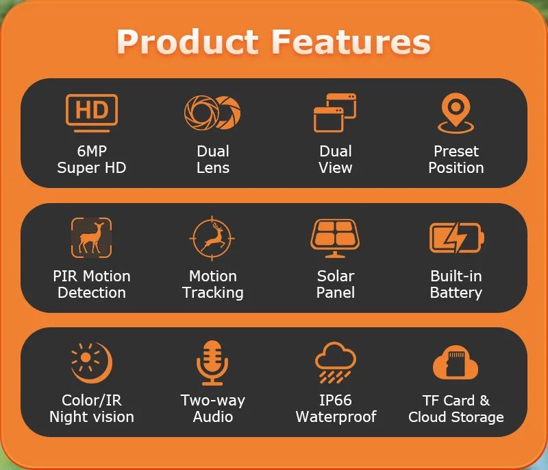 12MP 4G Outdoor Solar Hunting Camera AI Voice product detail 2
