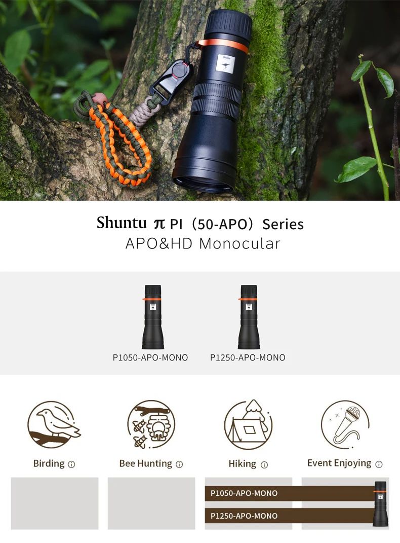 12x50 Roof Monocular BAK4 CNC Alloy SMC HRDC product detail 1