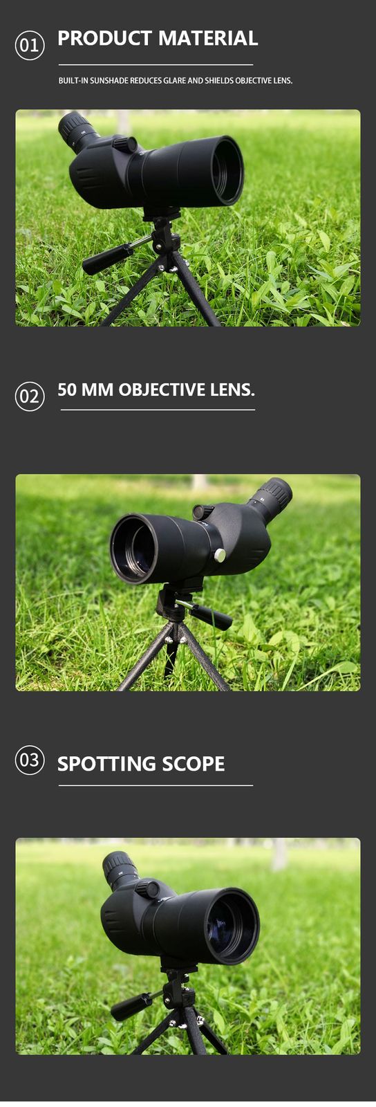 15-45x50 Spotting Scope for Bird Watching Hunting Spotting product detail 5