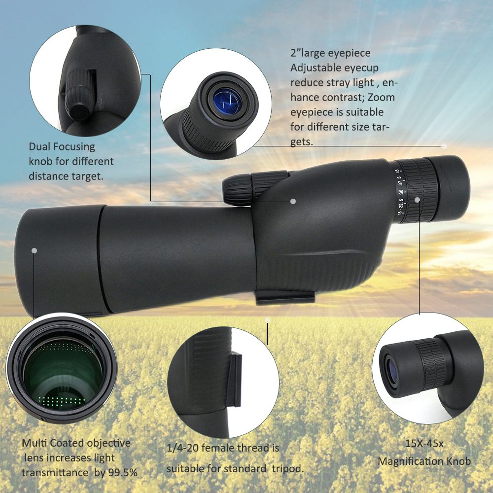 15-45X60 20-60X60 Straight Spotting Scope for Target product detail 8