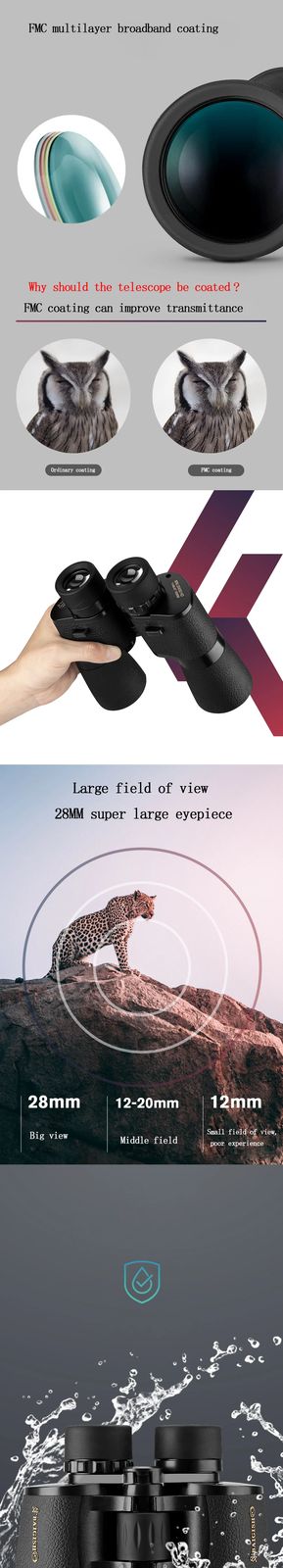 16X 20X50 Powerful Binoculars Wide Angle 520 Large product detail 2