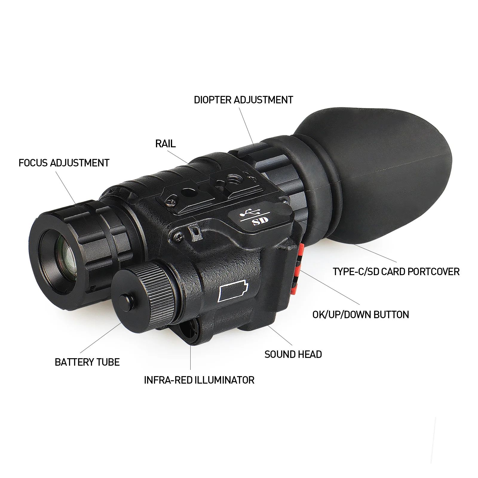 1x-8x Night Vision Monocular Telescope Outdoor Tactical product detail 2