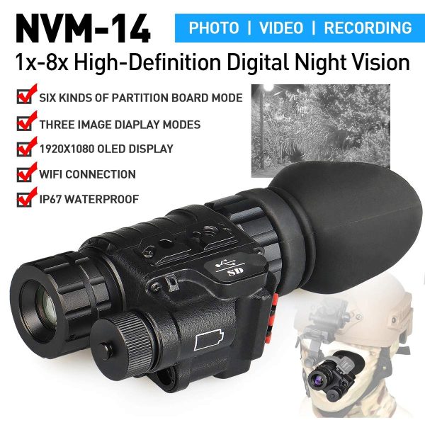 1x-8x Night Vision Monocular Telescope Outdoor Tactical main