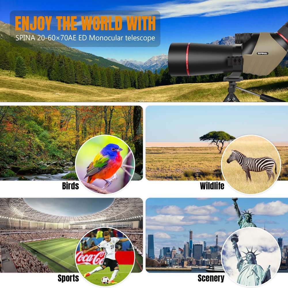 20-60x70 Powerful Zoom Monocular FMC BAK4 Waterproof Bird product detail 4