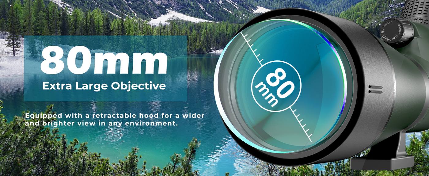 20-60x80 HD Clear Image BAK4 Prism Spotting Scopes product detail 6