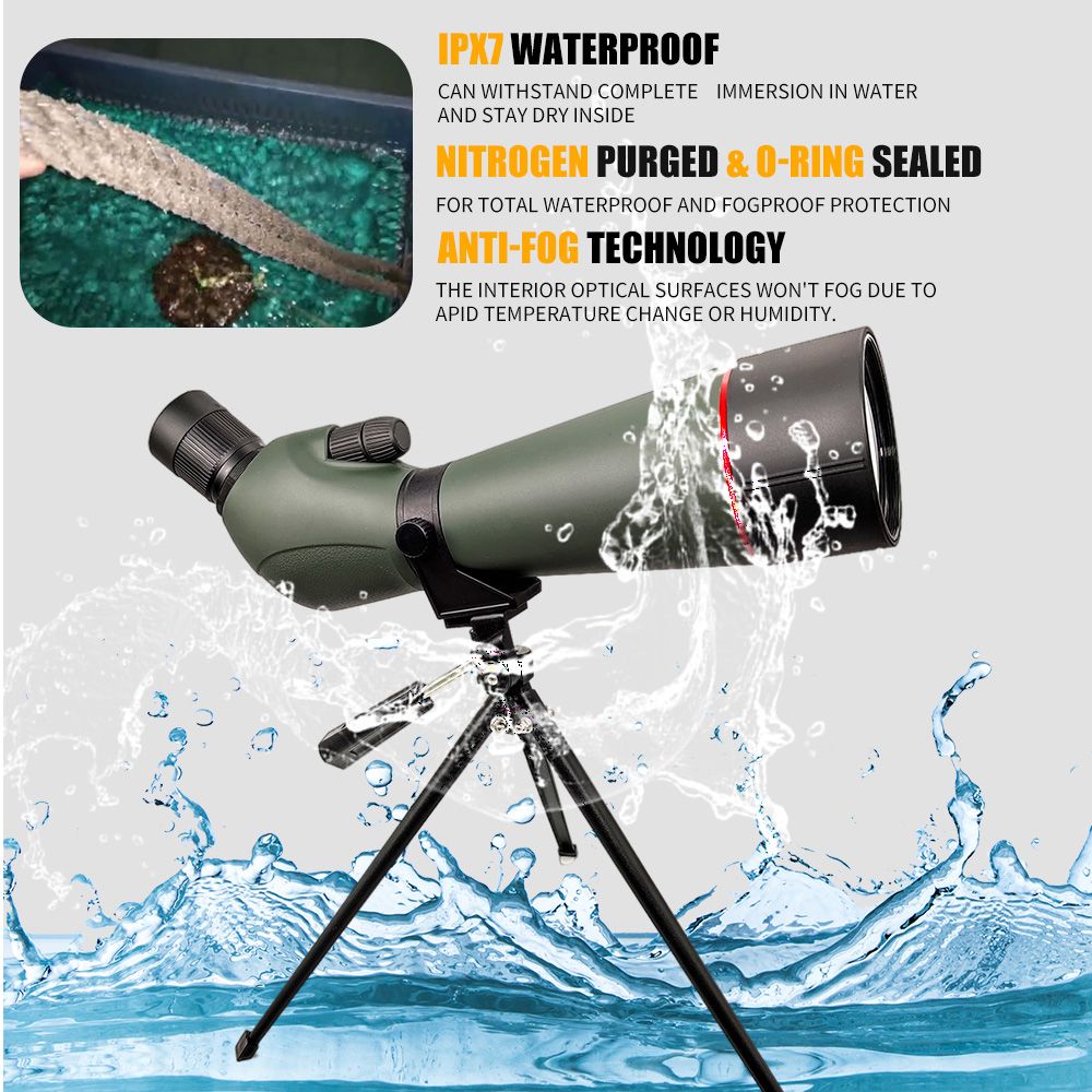 20-60X80 HD Dual Focusing Spotting Scope BAK4 Prism product detail 1