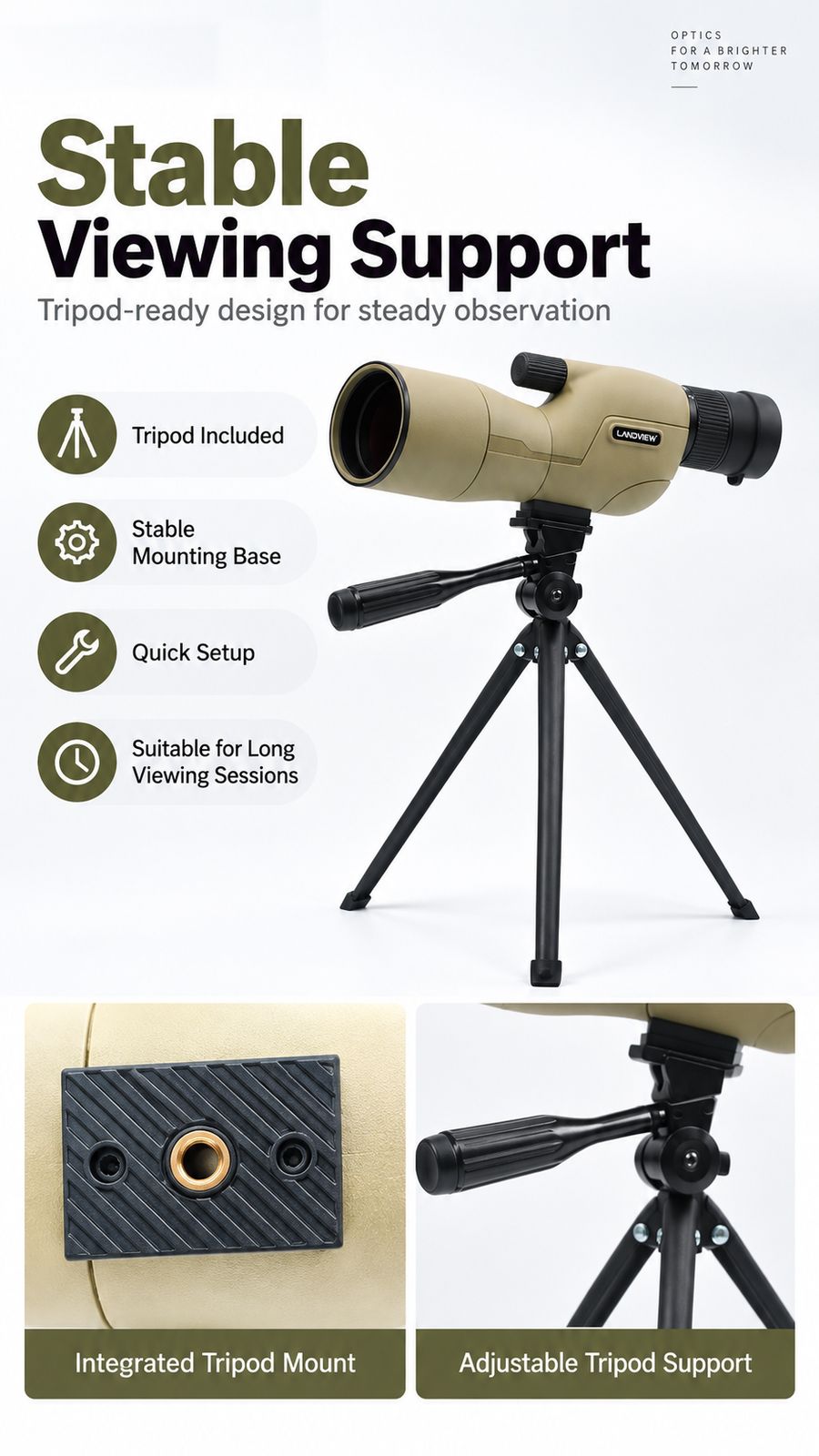25-75x60 High Magnification Angled Spotting Scope with product detail 3