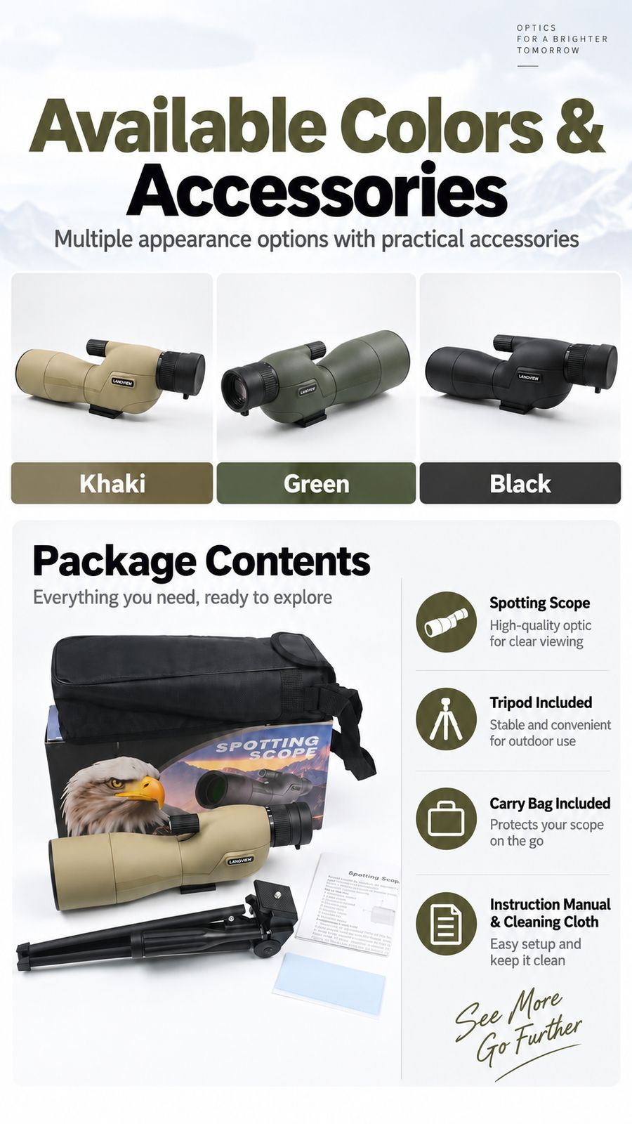 25-75x60 High Magnification Angled Spotting Scope with product detail 4