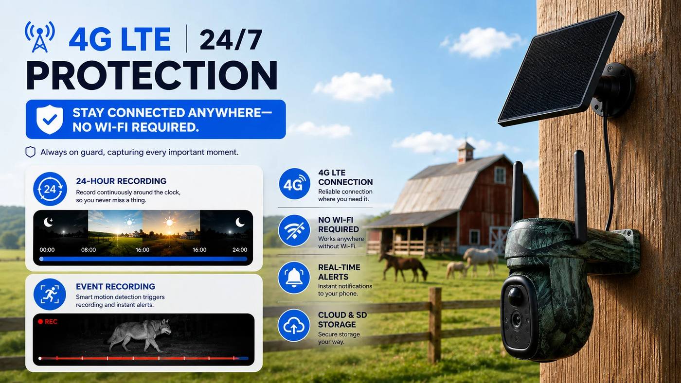 3MP 4G LTE Solar Security Camera PTZ Wireless product detail 1