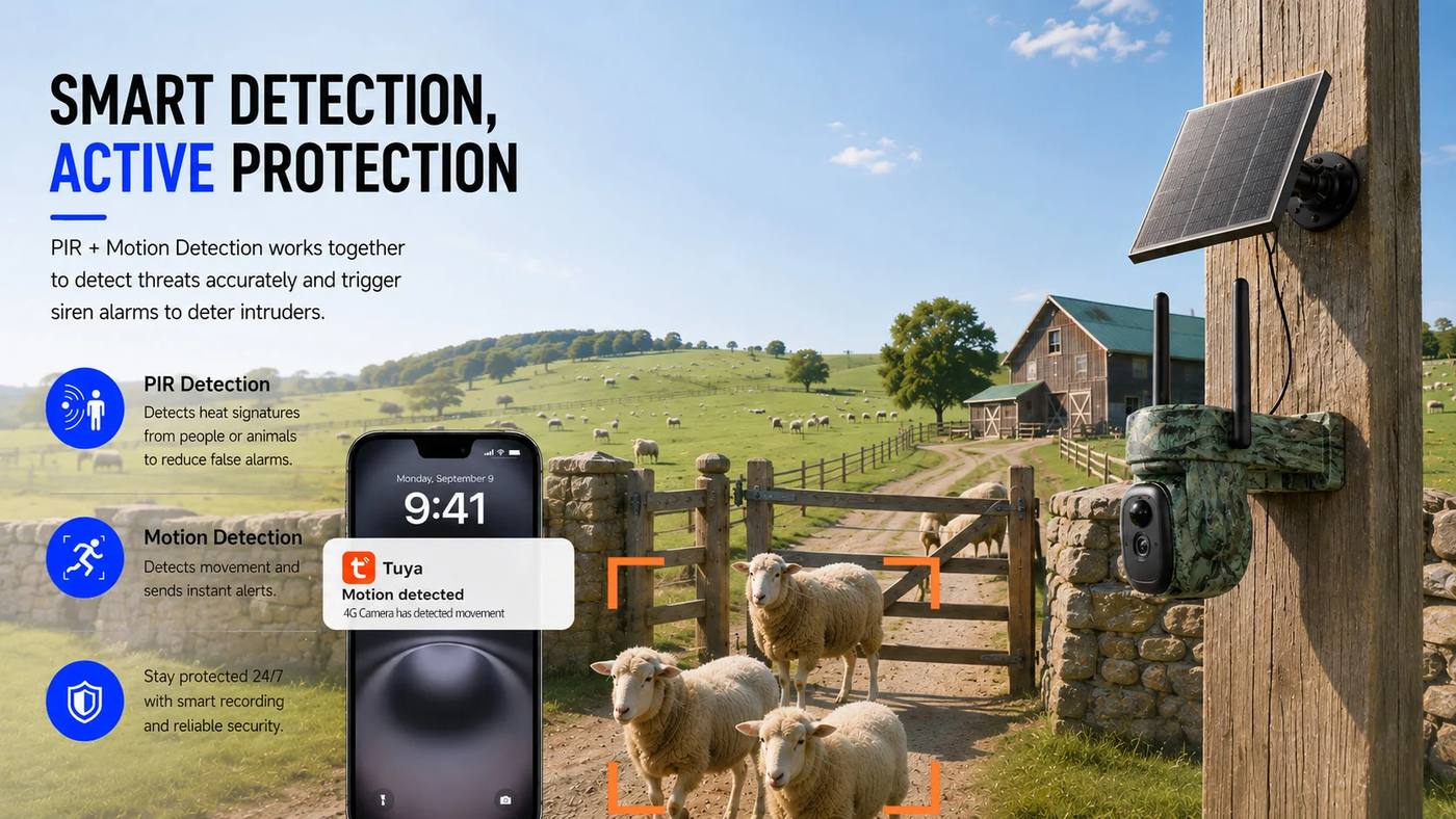 3MP 4G LTE Solar Security Camera PTZ Wireless product detail 3