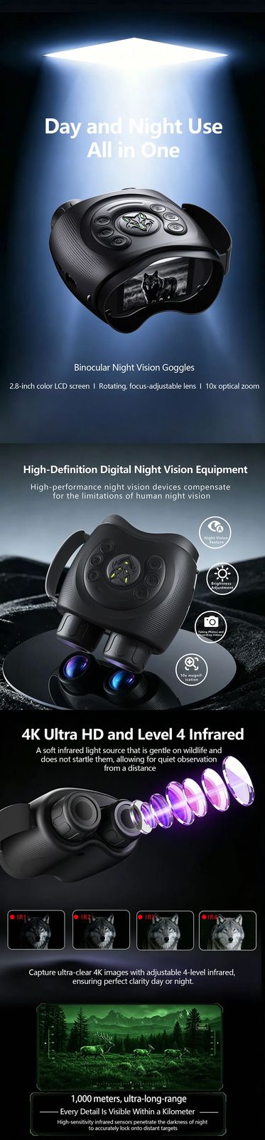 4K Color Night Binoculars Infrared Viewing Optics Low product detail 2