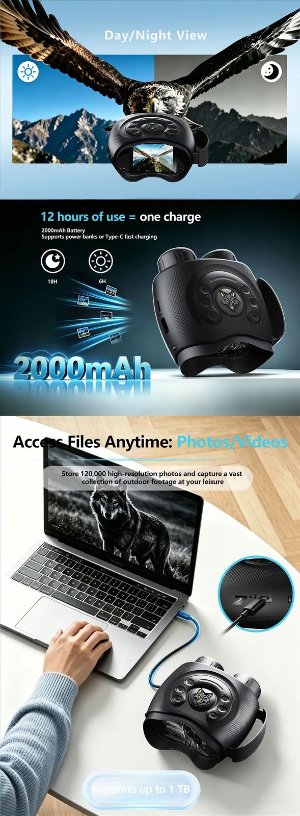 4K Color Night Binoculars Infrared Viewing Optics Low product detail 3