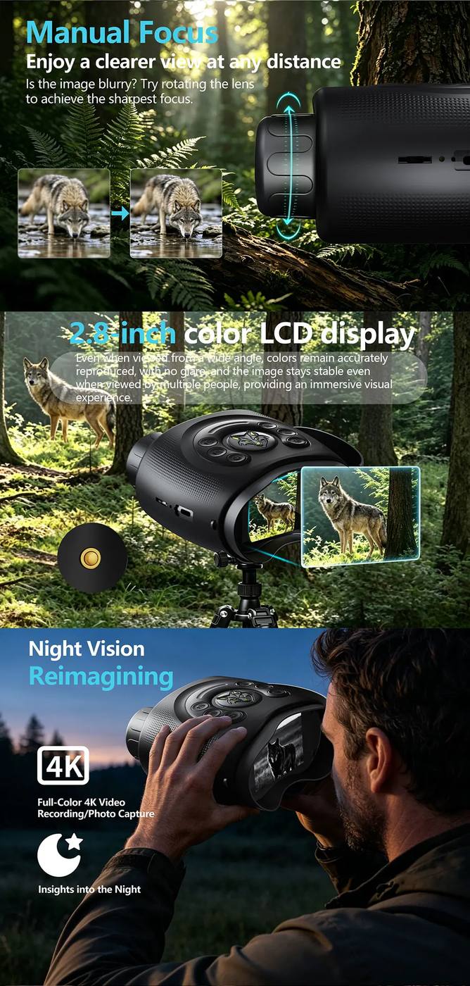4K Color Night Binoculars Infrared Viewing Optics Low product detail 4