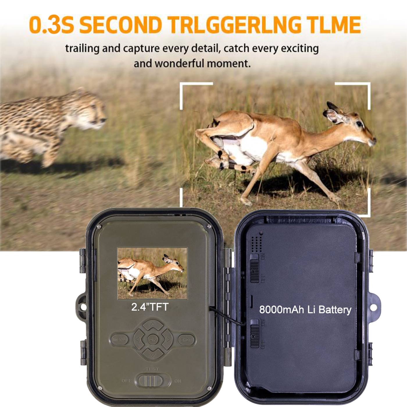 4K FHD Trail Scouting Camera Outdoor Forest Camera Solar Powered Game Hunting Camera HC950A