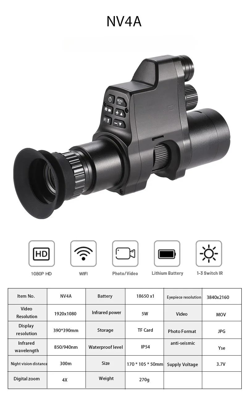 4X Zoom High Definition Night Vision Monocular Video product detail 14