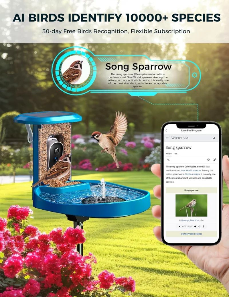 5MP Solar AI Smart Bird Feeder Camera IP65 product detail 3