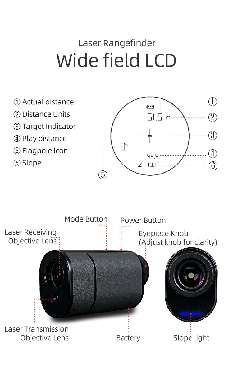 600M 6X Laser Range Finder Monocular Telescope Rangefinder product detail 5