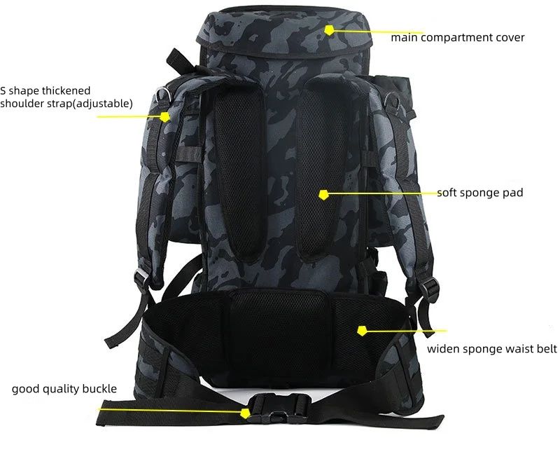 70L Tactical Backpack 900D Oxford Polyester Lining product detail 3