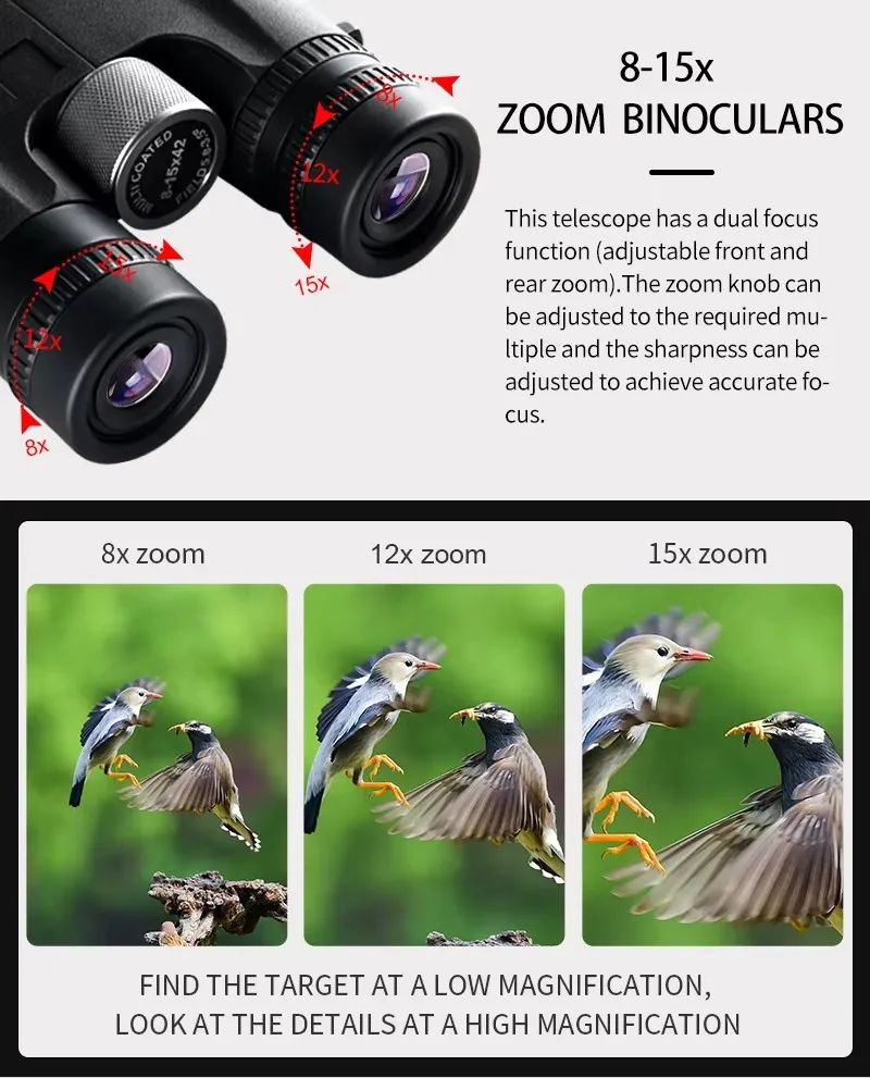 8-15x42 Binoculars High Magnification Binocular Professional product detail 7