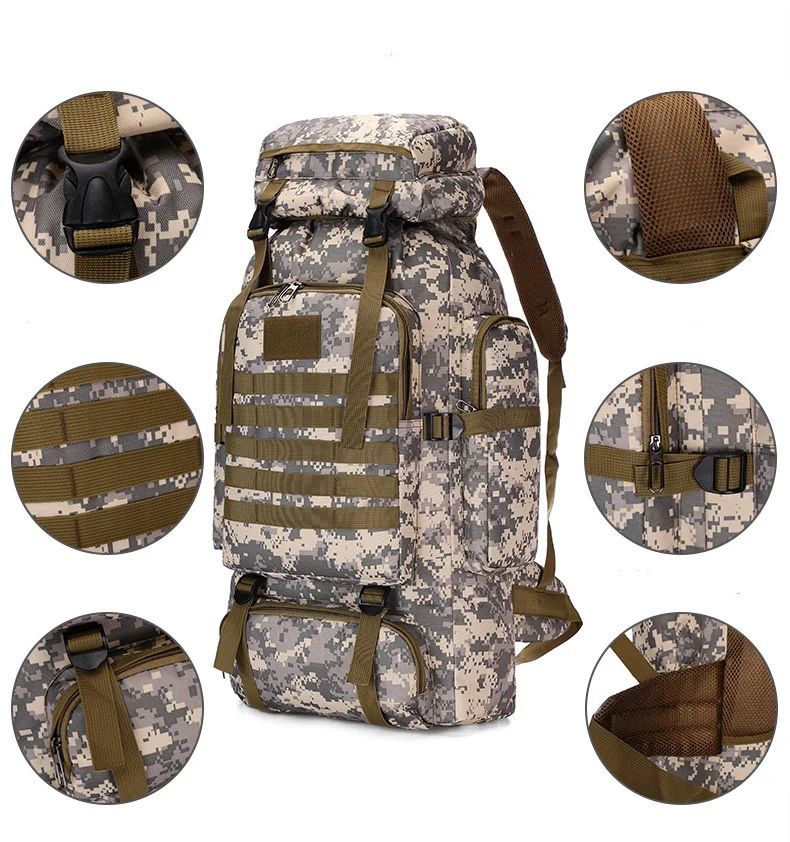 80L Outdoor Climbing Backpack Tactical Camping Hiking product detail 4