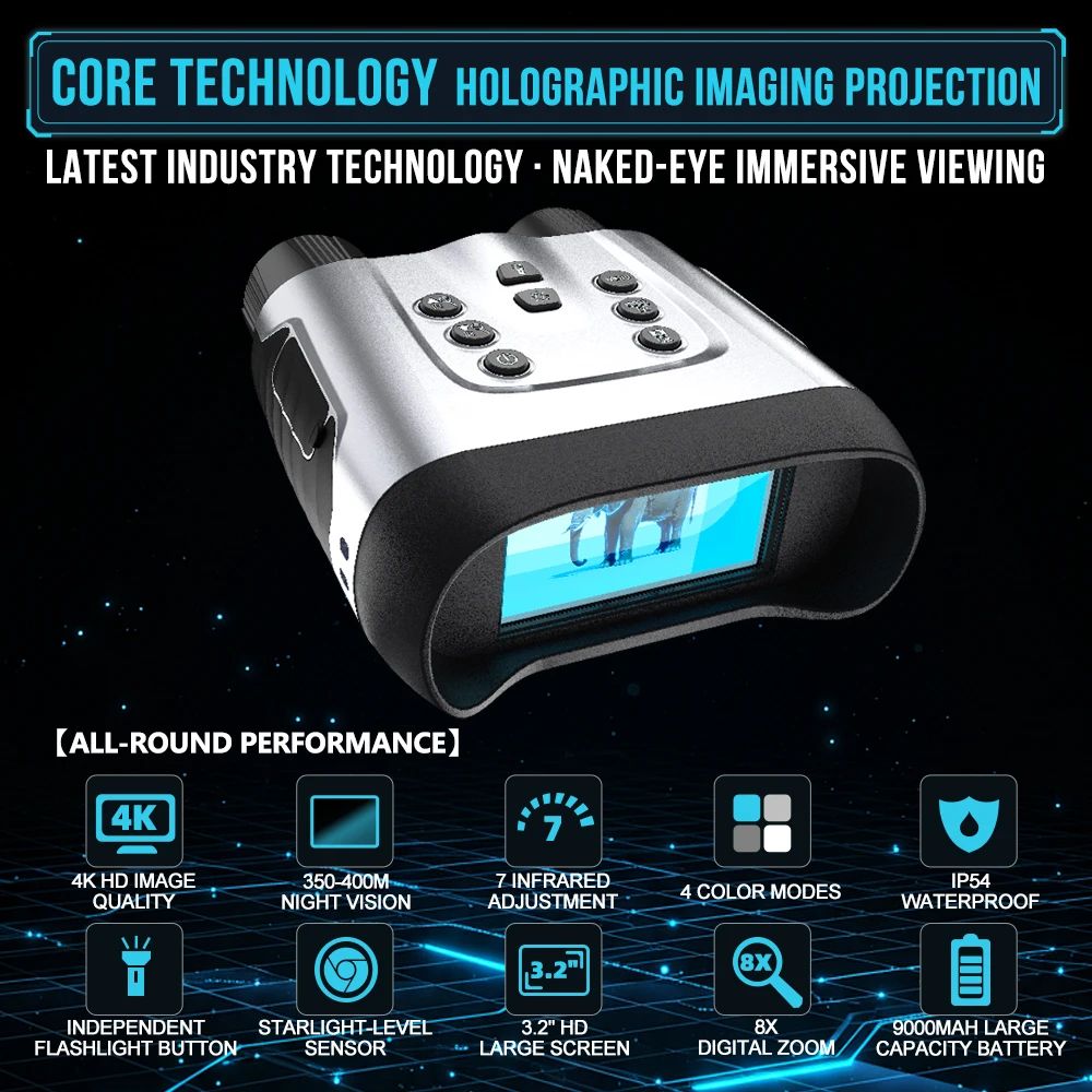 8x Waterproof 4K 36MP Night Vision Binoculars with product detail 2