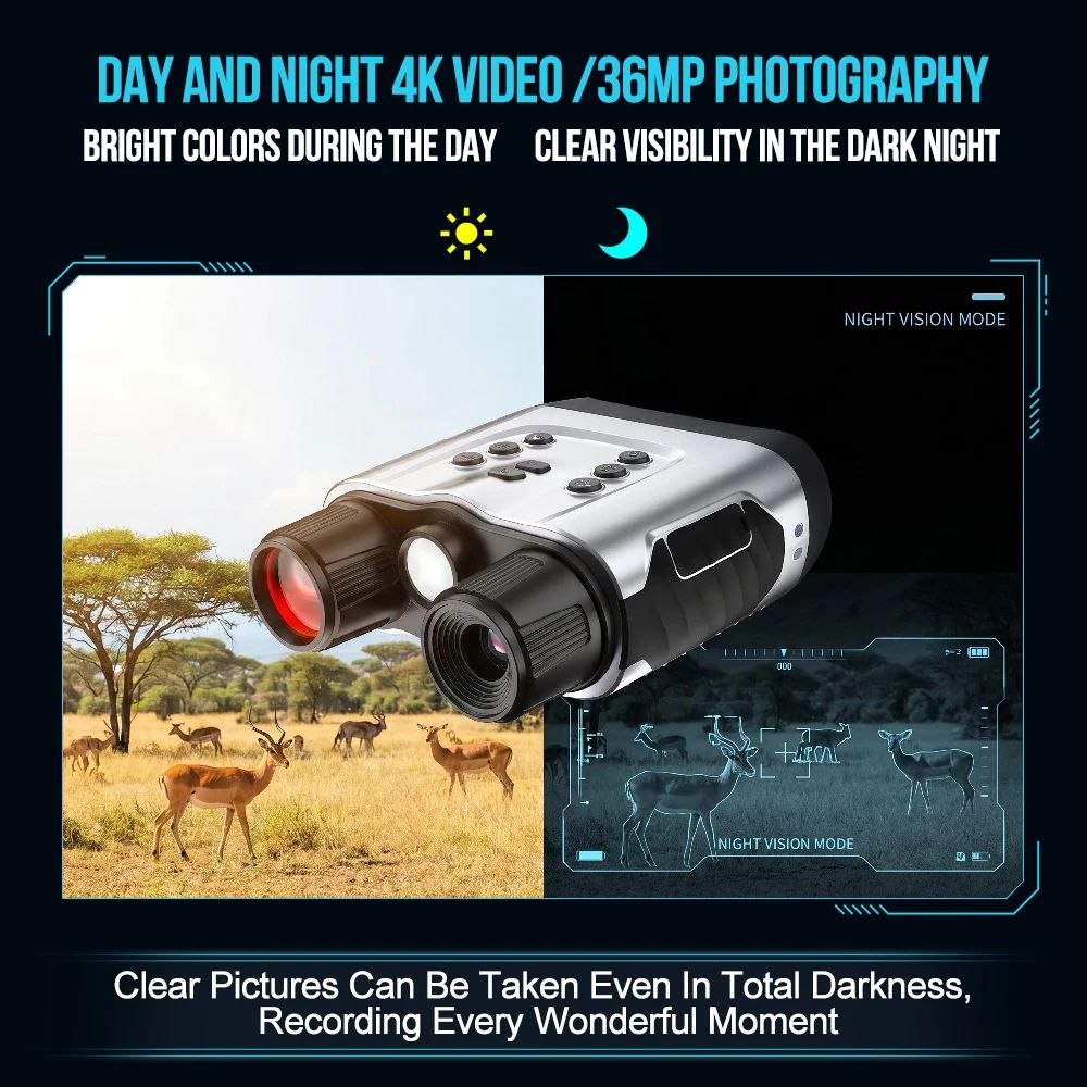 8x Waterproof 4K 36MP Night Vision Binoculars with product detail 7
