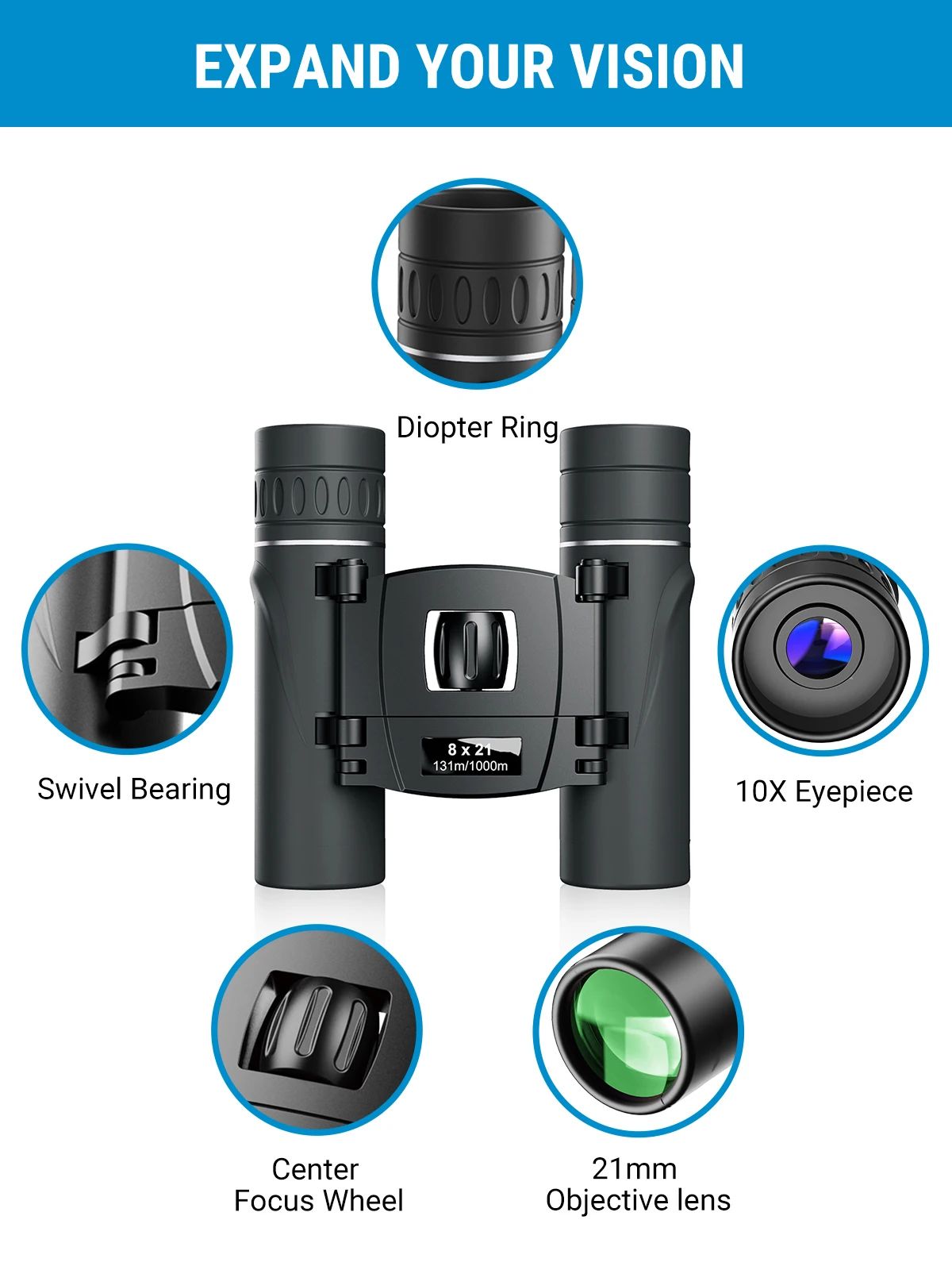 8X21 Kids Binocular Outdoor Sourcing Observing Binocular for product detail 3