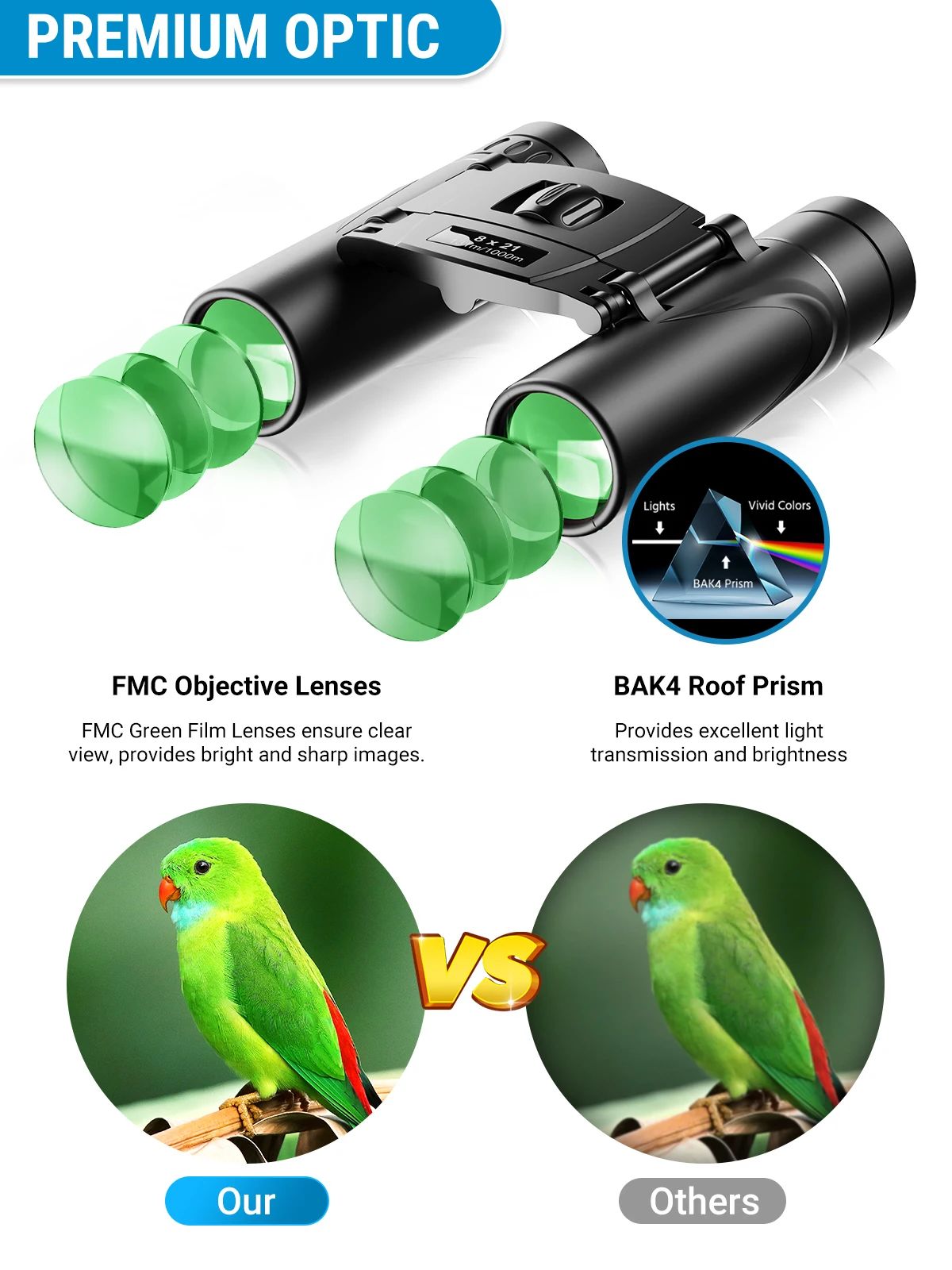 8X21 Kids Binocular Outdoor Sourcing Observing Binocular for product detail 4