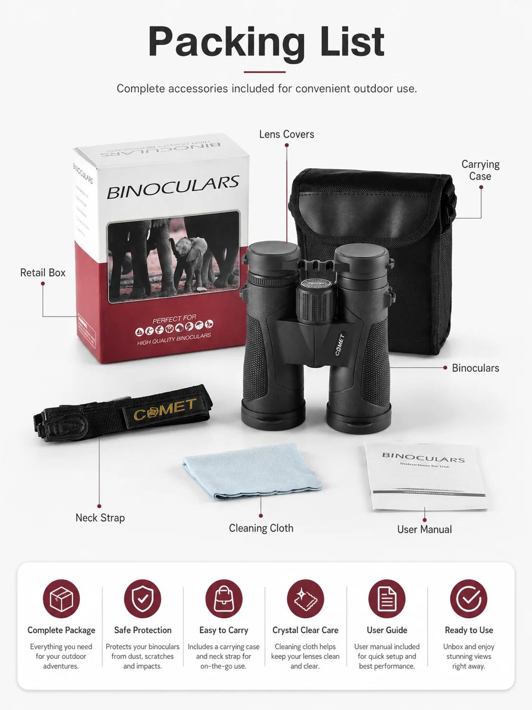 8x42 High Quality Binoculars Low Light Vision High product detail 8