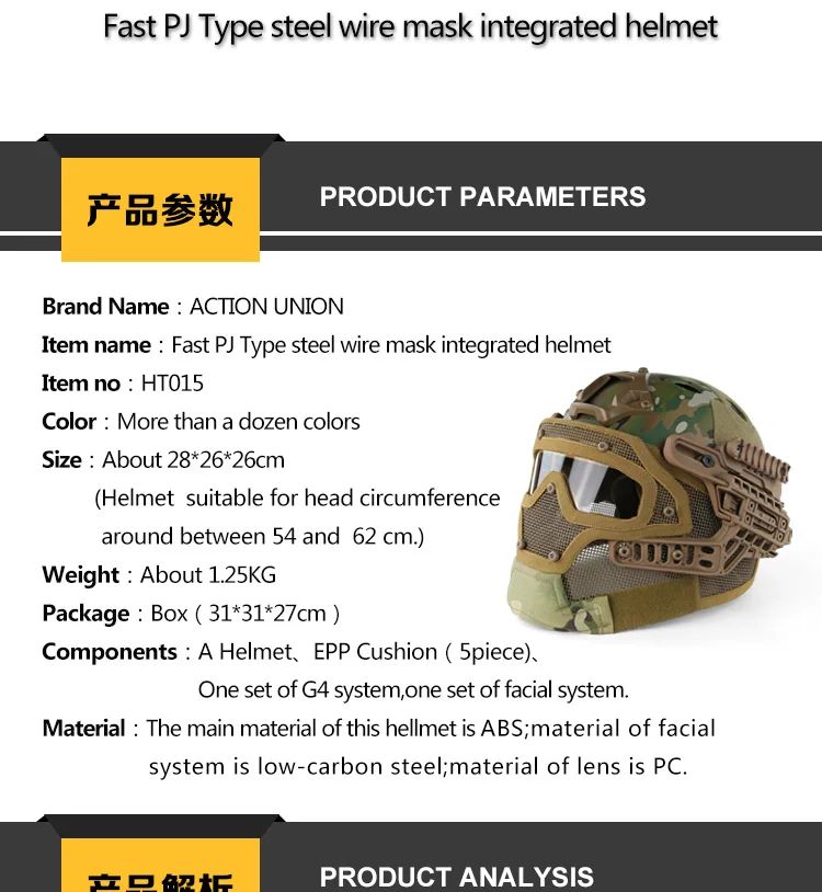 Action Union Taktikal PJ Type Tactical Fast Helmet product detail 2