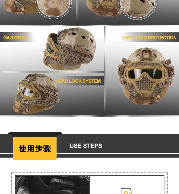 Action Union Taktikal PJ Type Tactical Fast Helmet product detail 6
