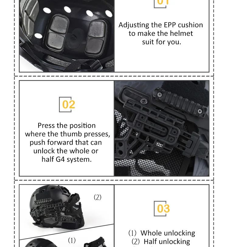 Action Union Taktikal PJ Type Tactical Fast Helmet product detail 7