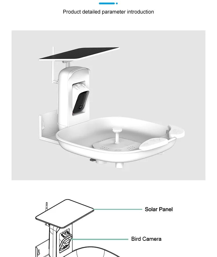 AI Bird Bath 2K Camera Solar-Powered IP66 Waterproof product detail 6