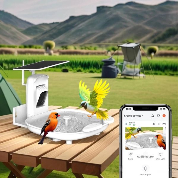 AI Bird Bath 2K Camera Solar-Powered IP66 Waterproof main