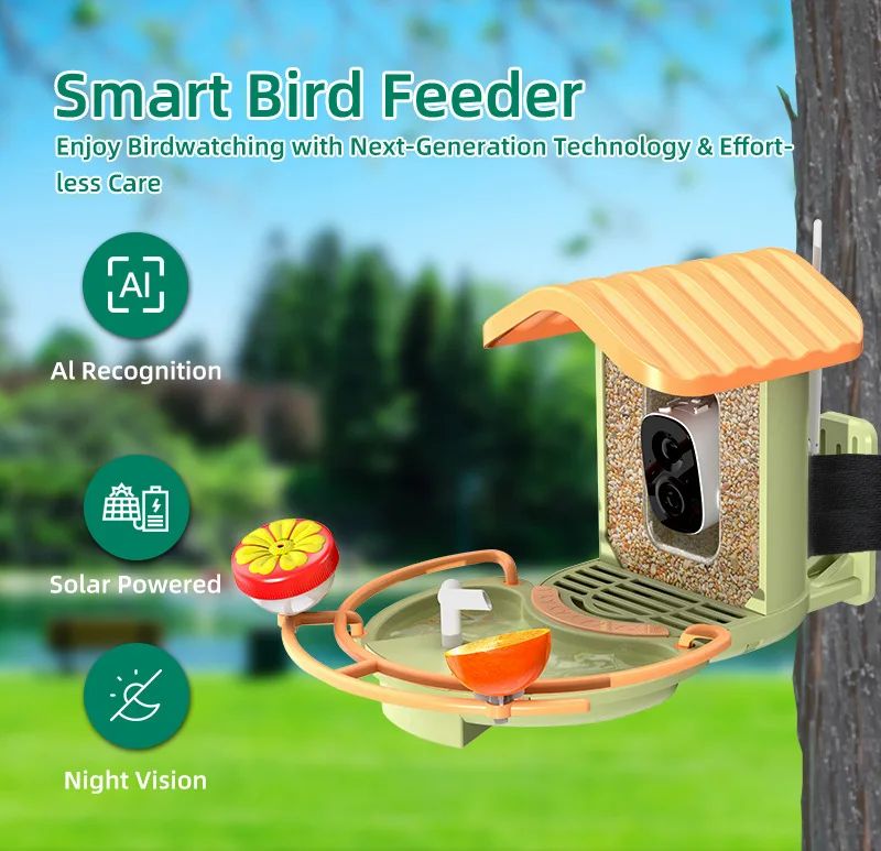 AI Intelligent Wood Eco-Friendly Pet Bird Feeder Drinking product detail 1