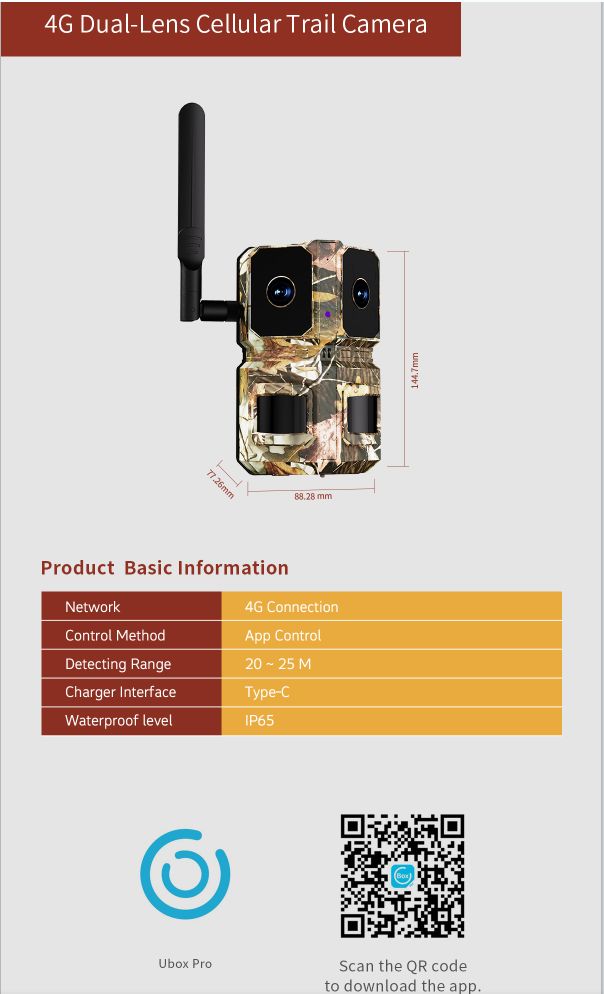 AI Motion Detection 4G LTE Wireless Dual-lens CMOS MinMax Outdoors product detail image 1