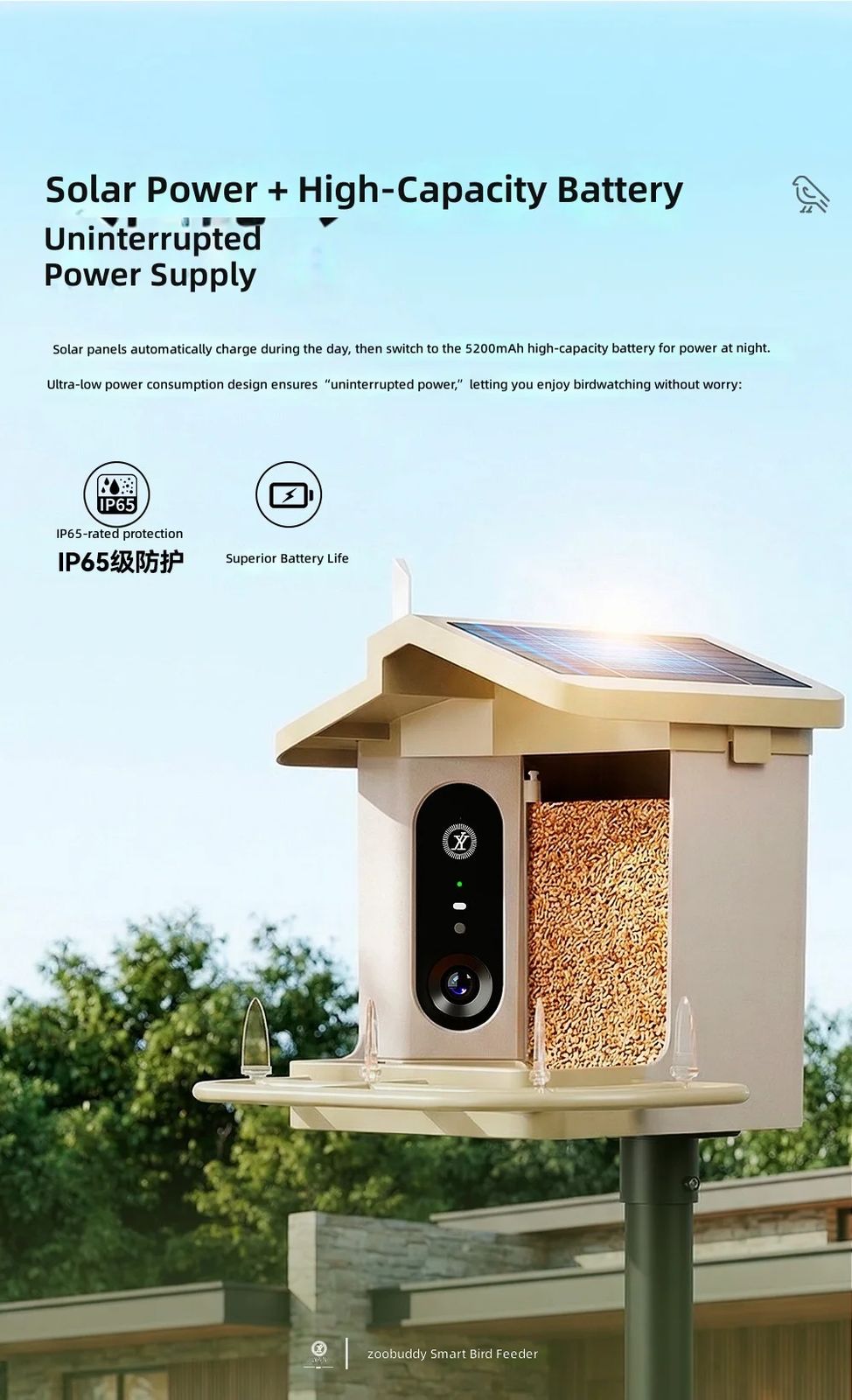 AI Powered Smart Bird Feeder 4K HD Camera product detail 1