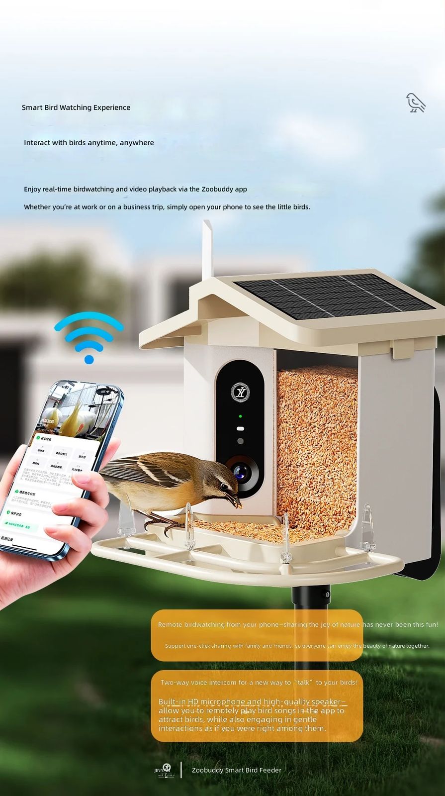 AI Powered Smart Bird Feeder 4K HD Camera product detail 2