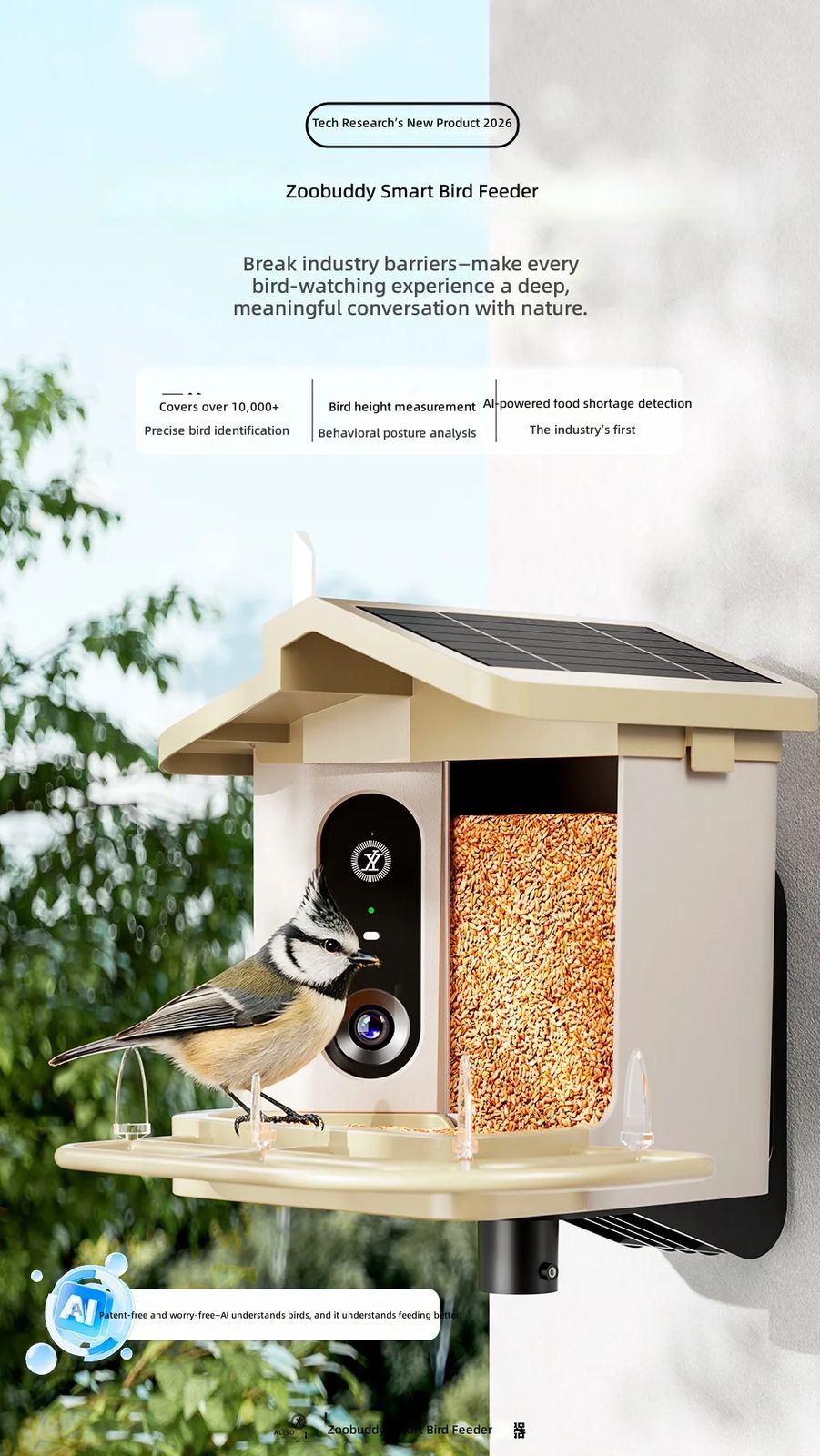 AI Powered Smart Bird Feeder 4K HD Camera product detail 5