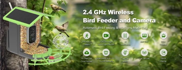 AP-BF300 Solar-Powered Lightweight Smart Bird Feeder AI product detail 1