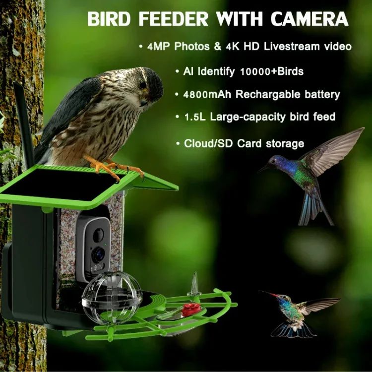 AP-BF300 Solar-Powered Lightweight Smart Bird Feeder AI product detail 5